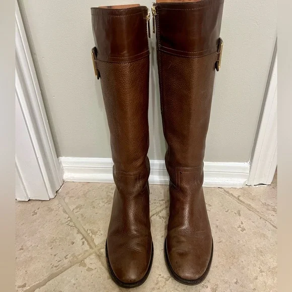 Tory Burch Brown Leather Knee-High Boots
